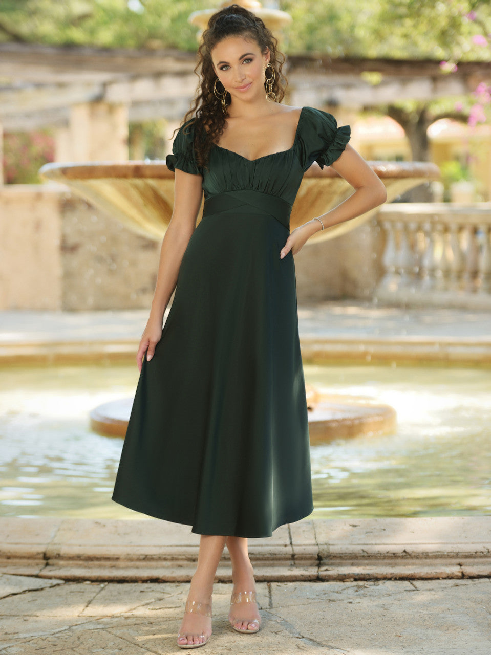 Shop the Elegant Hunter Green Maldives Midi Dress Lady Black Tie