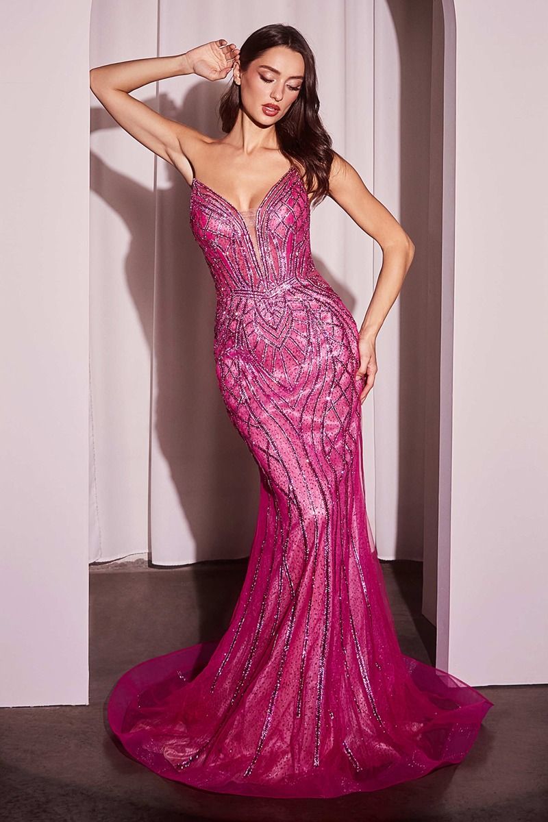 MAXWELL GOWN - CRYSTAL STRAPLESS EMBELLISHED MERMAID GOWN
