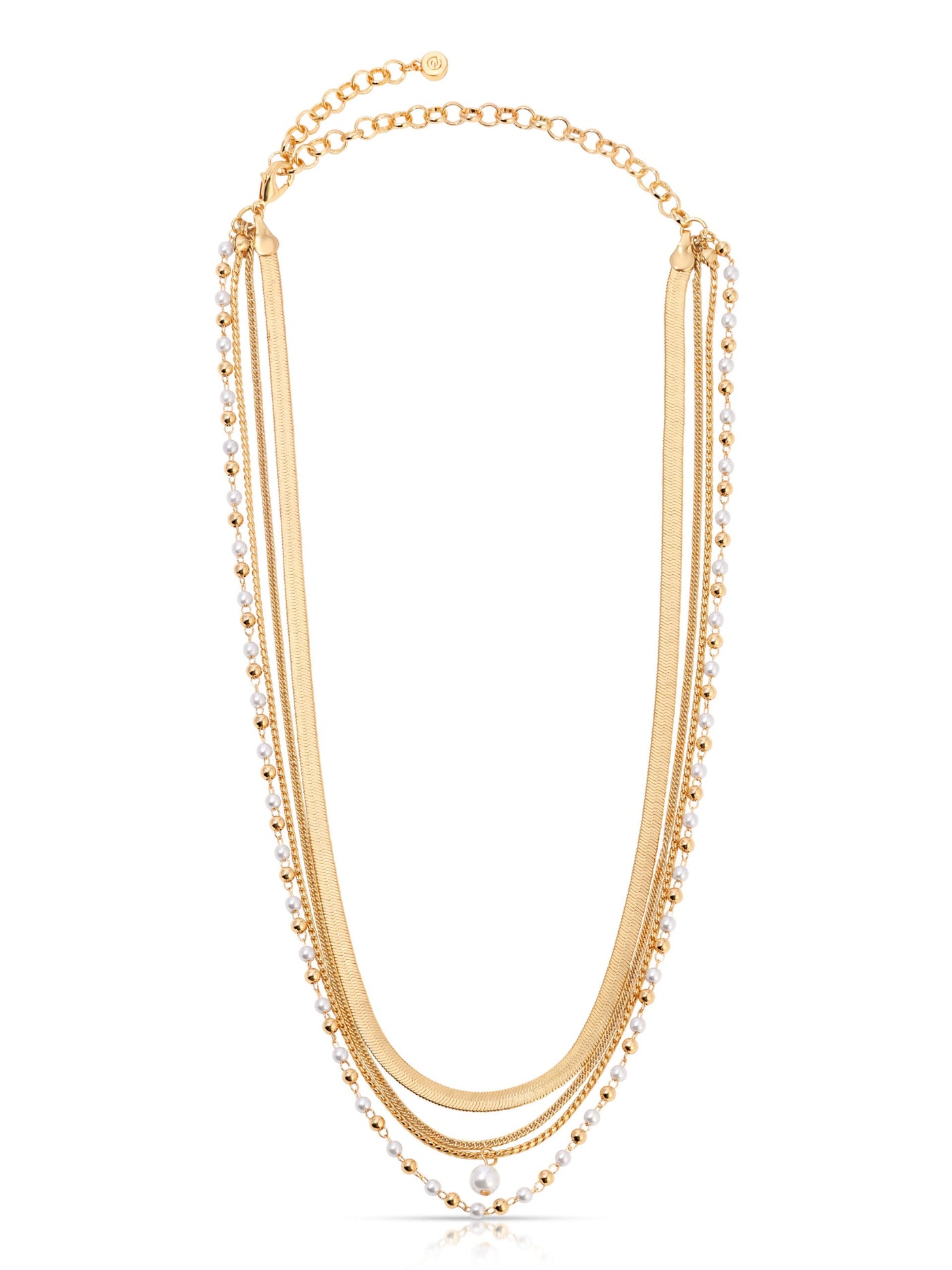 All the Chains Pearl Layered Necklace