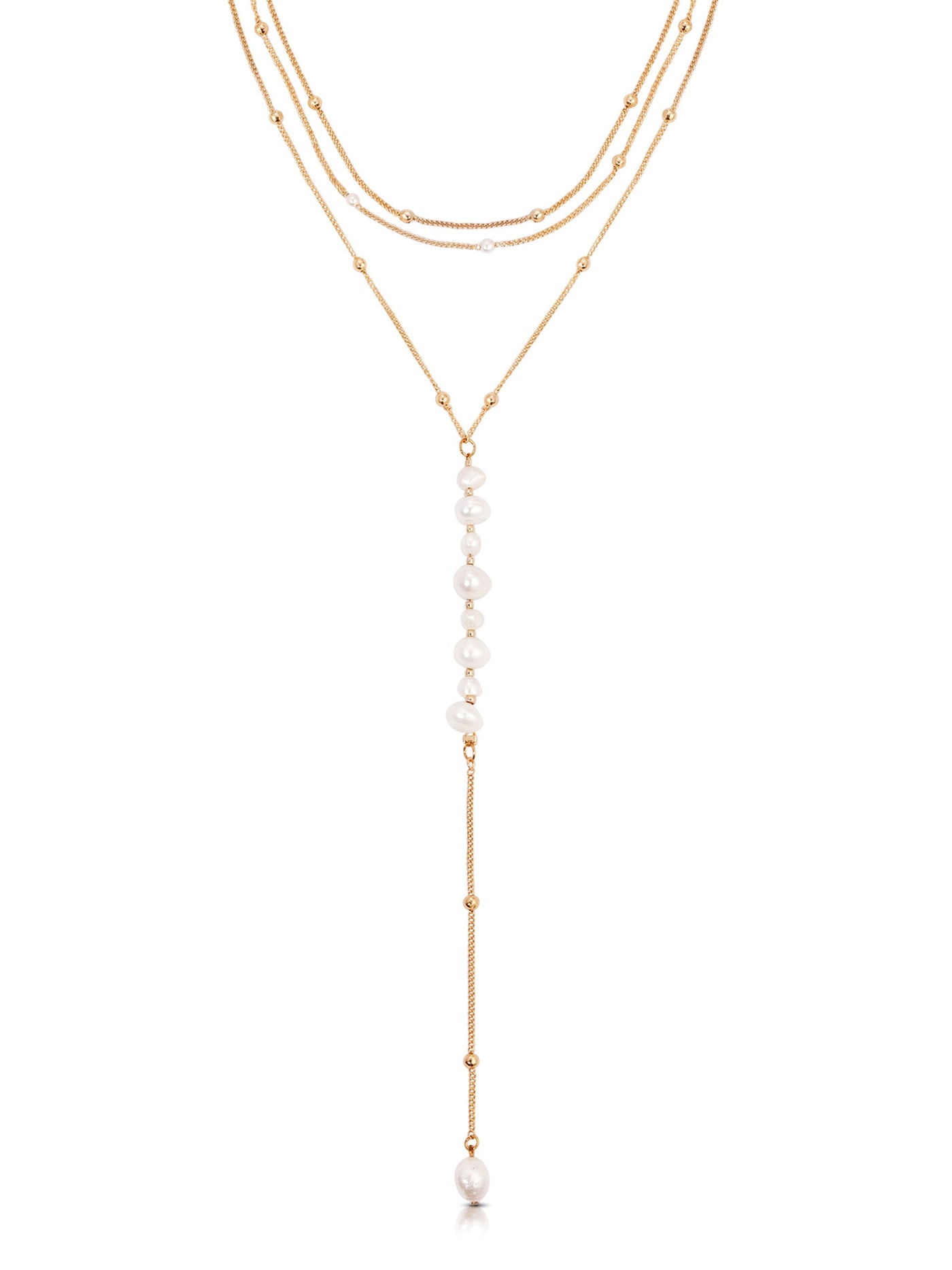 Coastal Pearl Lariat Necklace