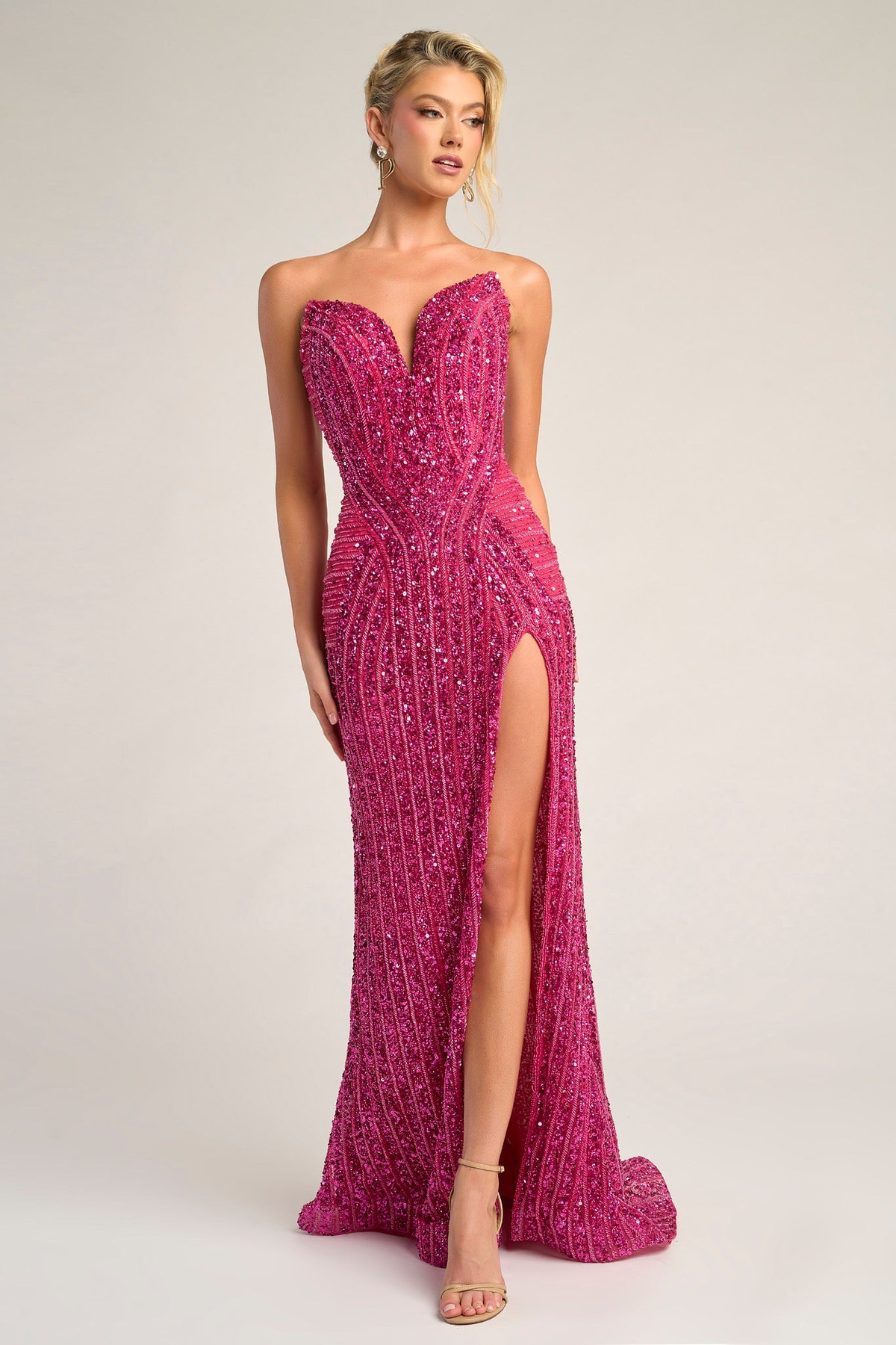 Portia & Scarlett PS26424C in Fuchsia, front view | Lady Black Tie