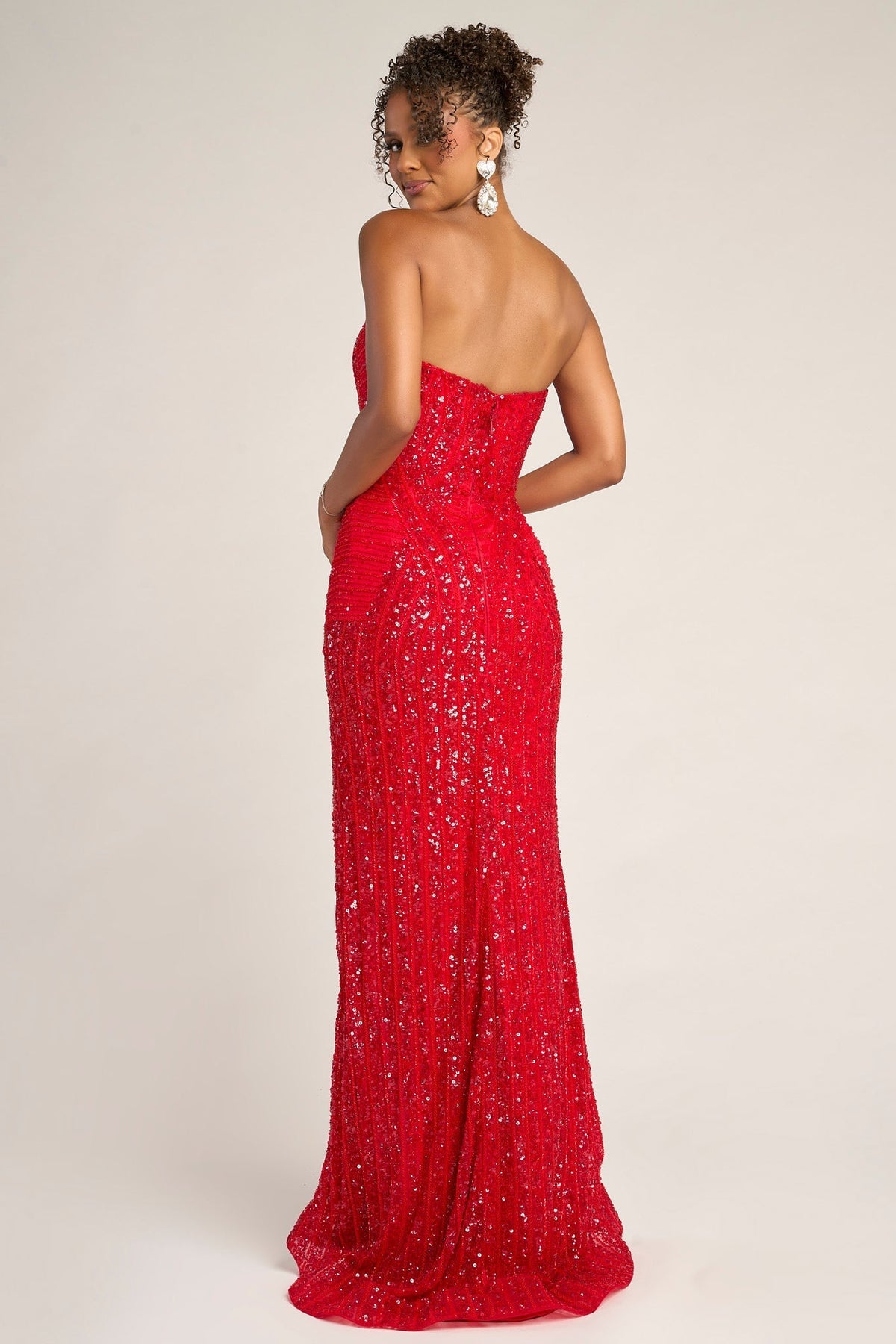 Portia & Scarlett PS26424C in Red, back view | Lady Black Tie