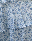 Molly Maxi Dress - Blue Floral Tiered Dress with Bow