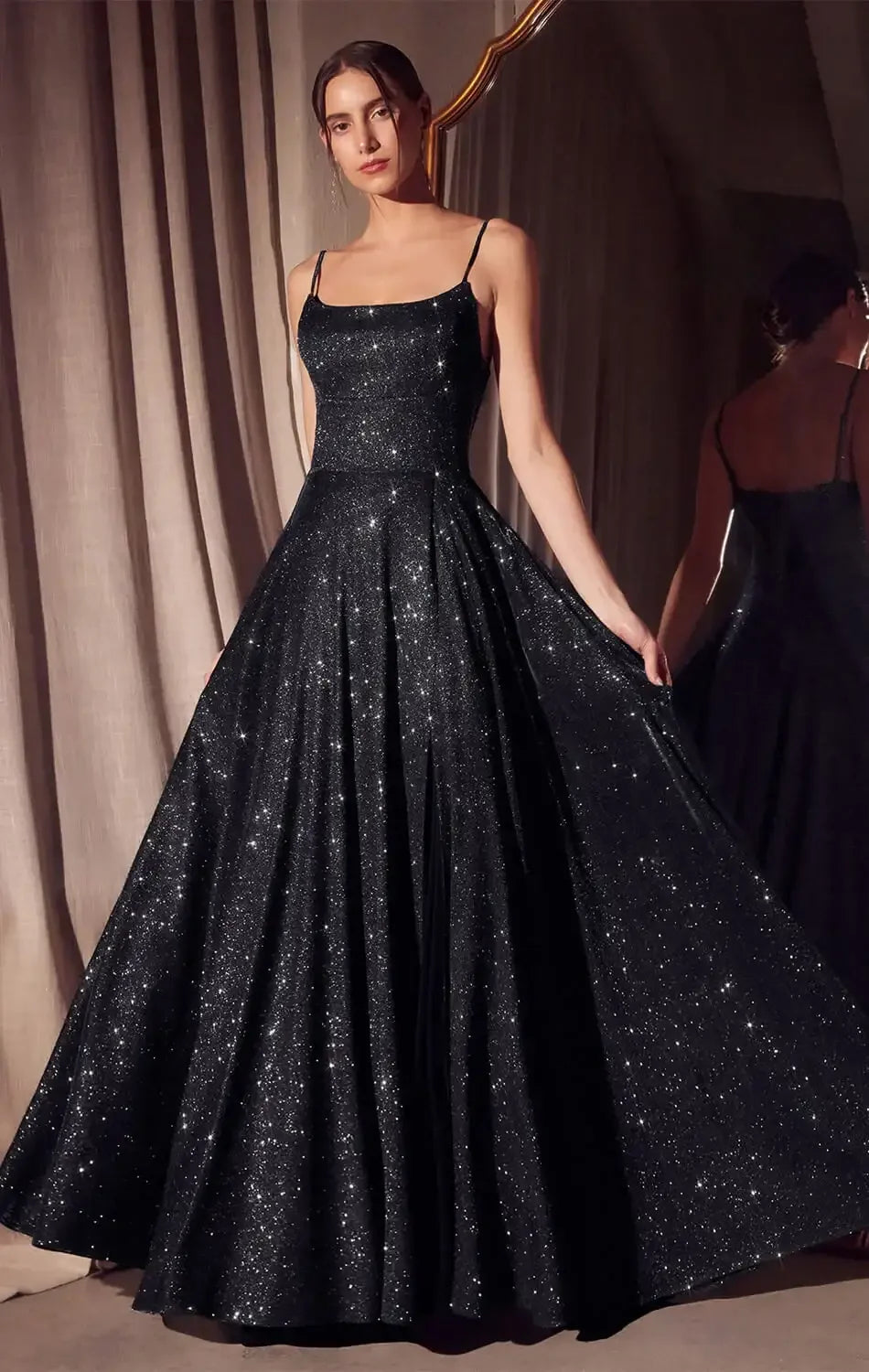 Eileen Gown - Elegant Glittery Drape Formal Dress