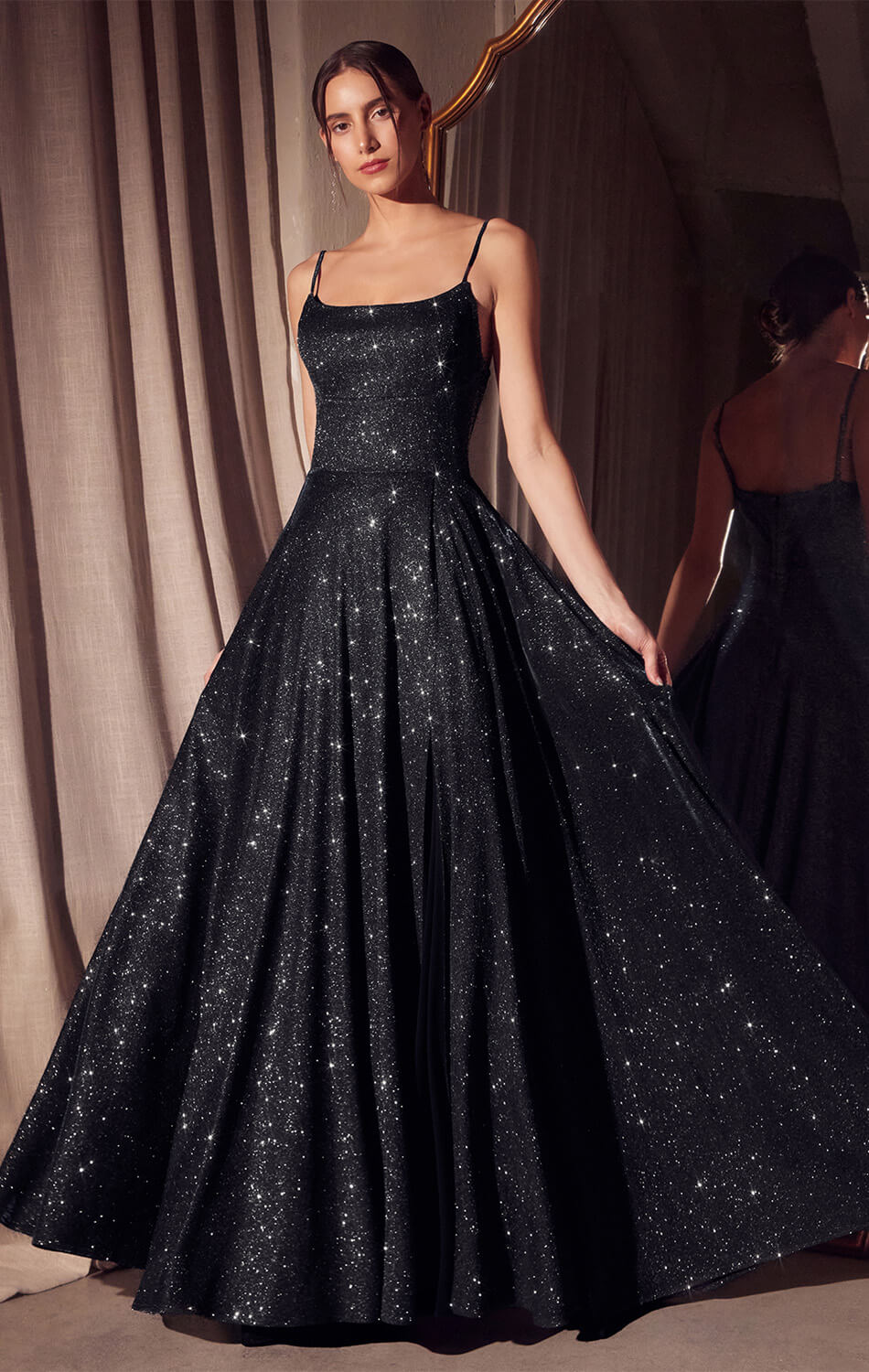 Eileen Gown - Elegant Glittery Drape Formal Dress