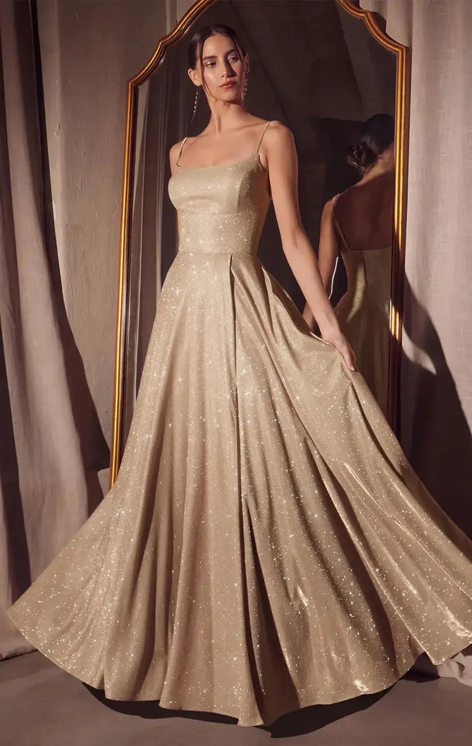 Eileen Gown - Elegant Glittery Drape Formal Dress