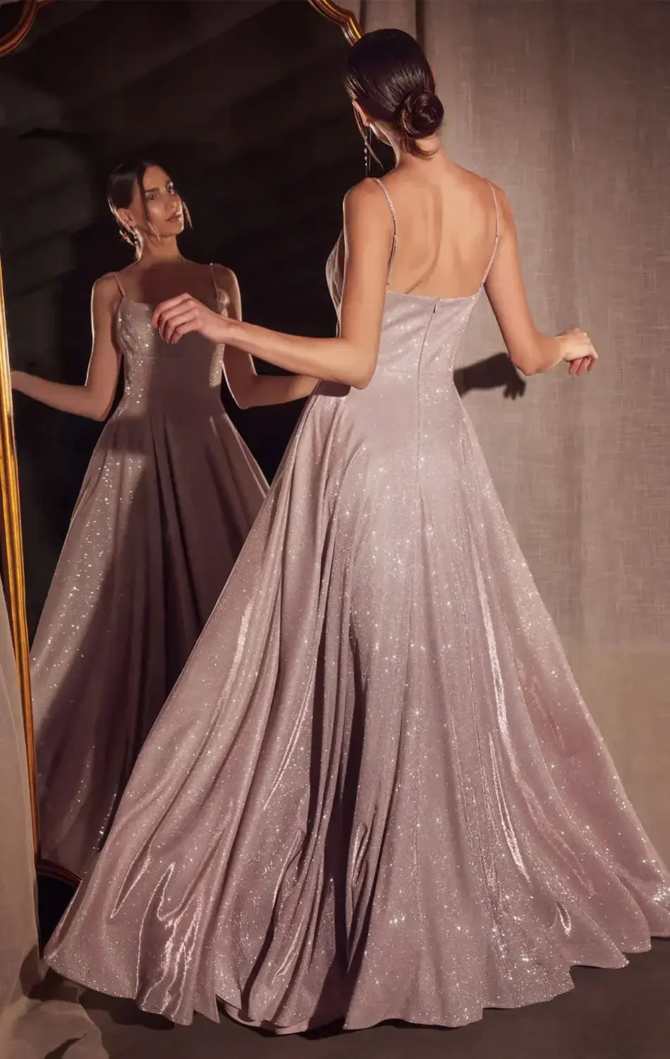 Eileen Gown - Elegant Glittery Drape Formal Dress