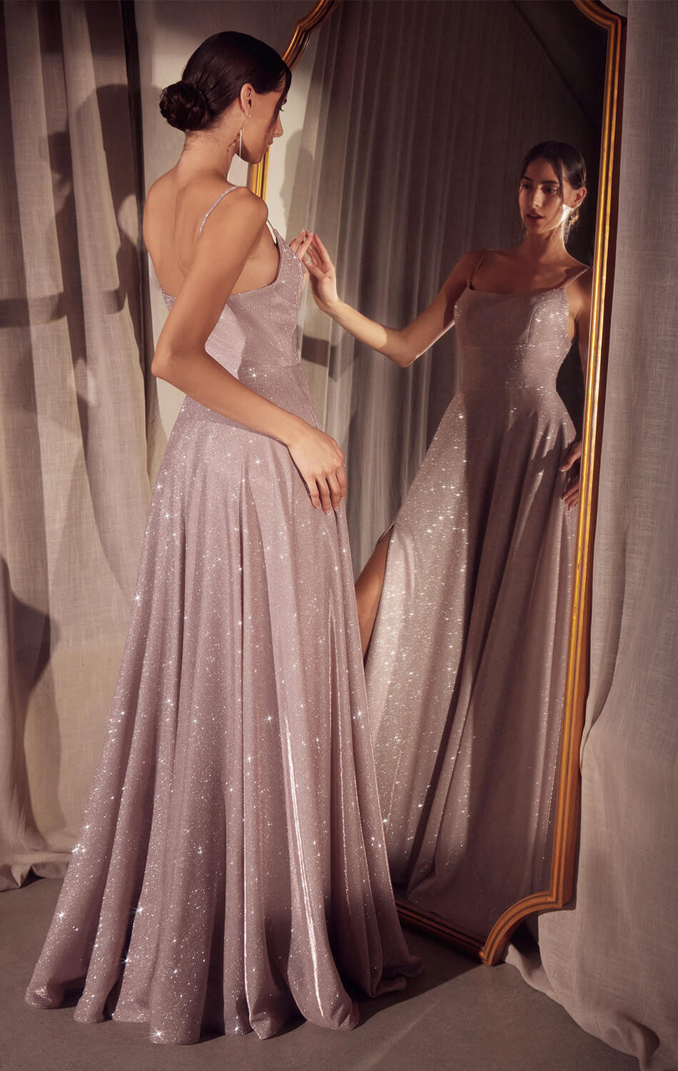 Eileen Gown - Elegant Glittery Drape Formal Dress