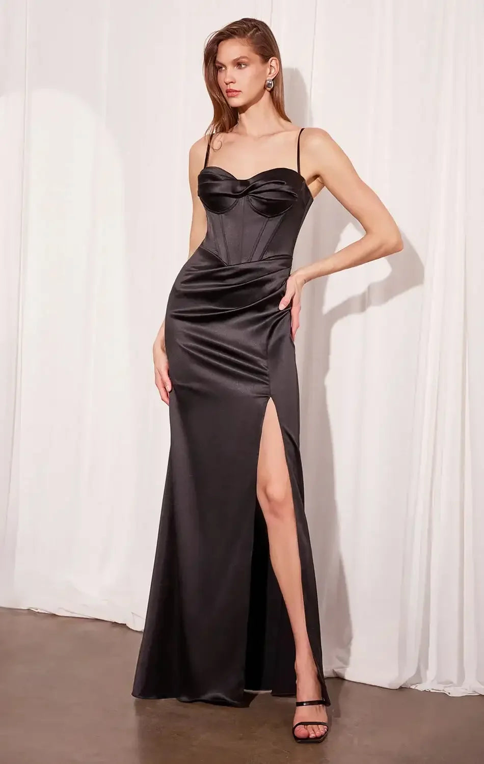 Liv Maxi Dress - Corset Style Long Satin Dress
