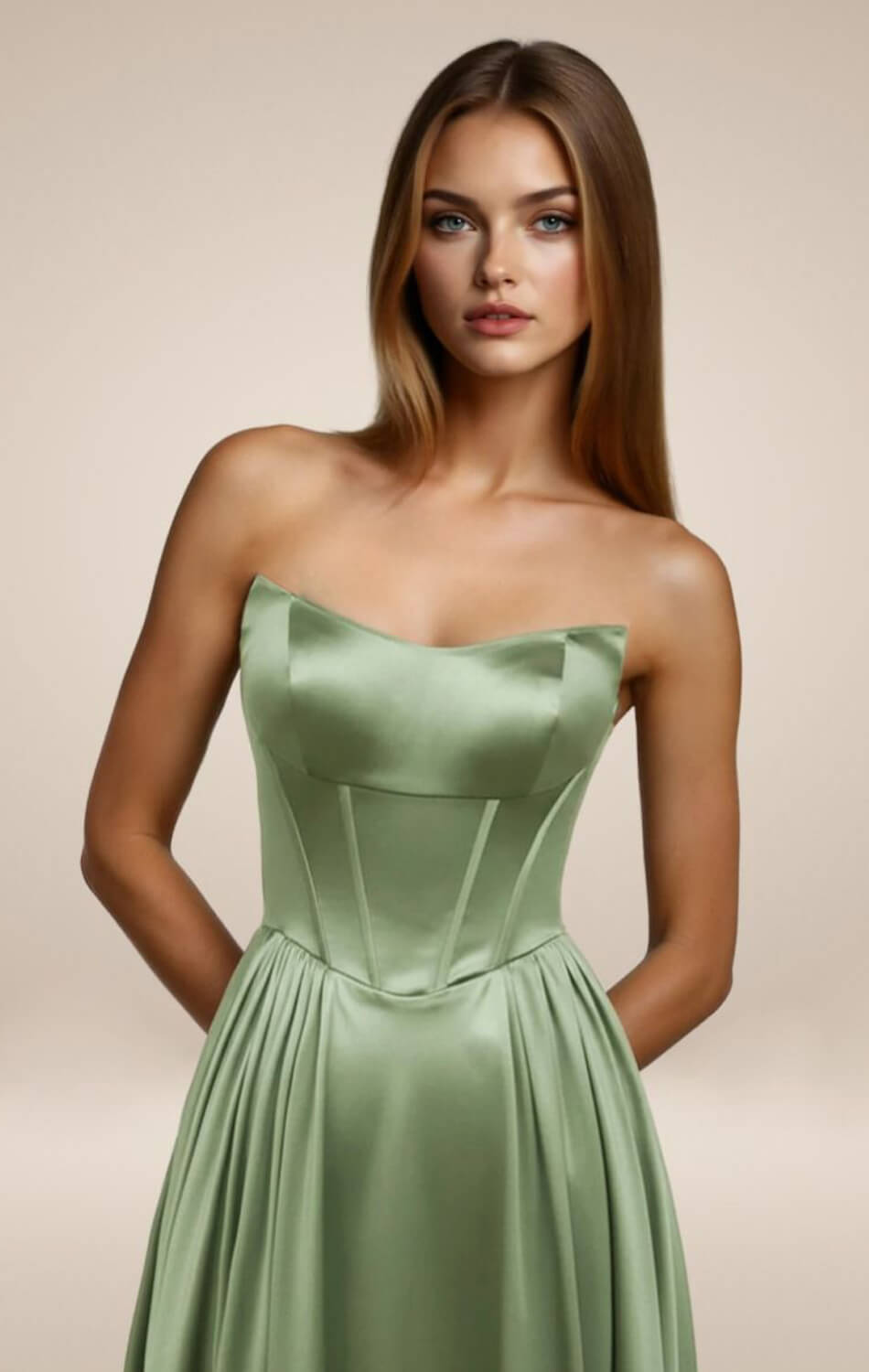 GINNY GOWN - SATIN STRAPLESS A-LINE DRESS