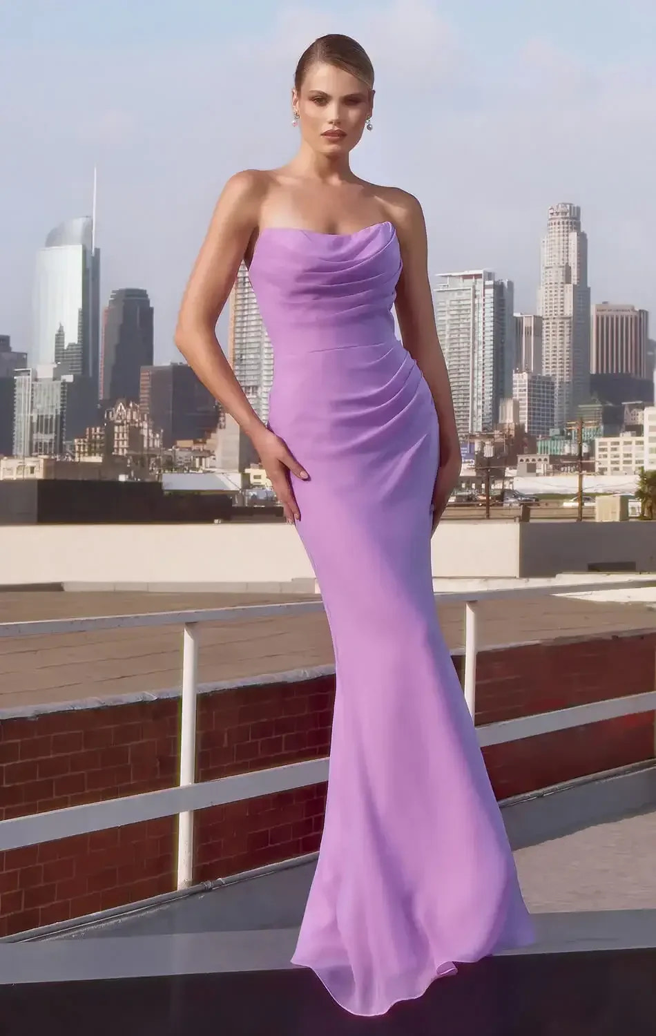 Haven Gown - Chiffon Fitted Long Strapless Dress