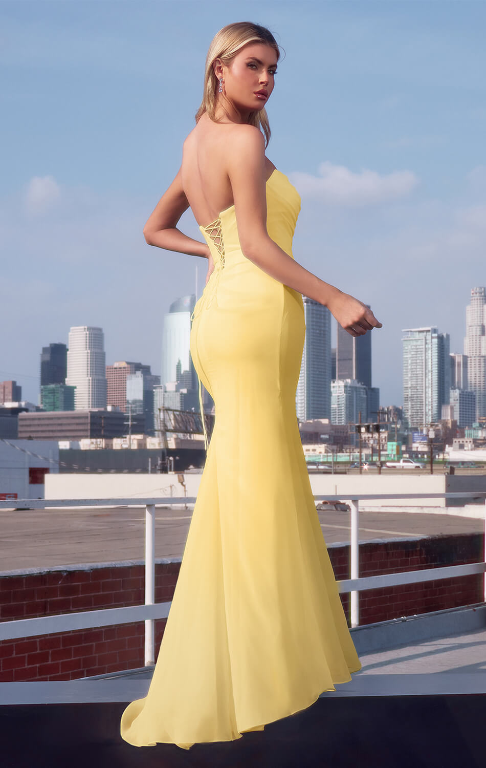 Haven Gown - Chiffon Fitted Long Strapless Dress