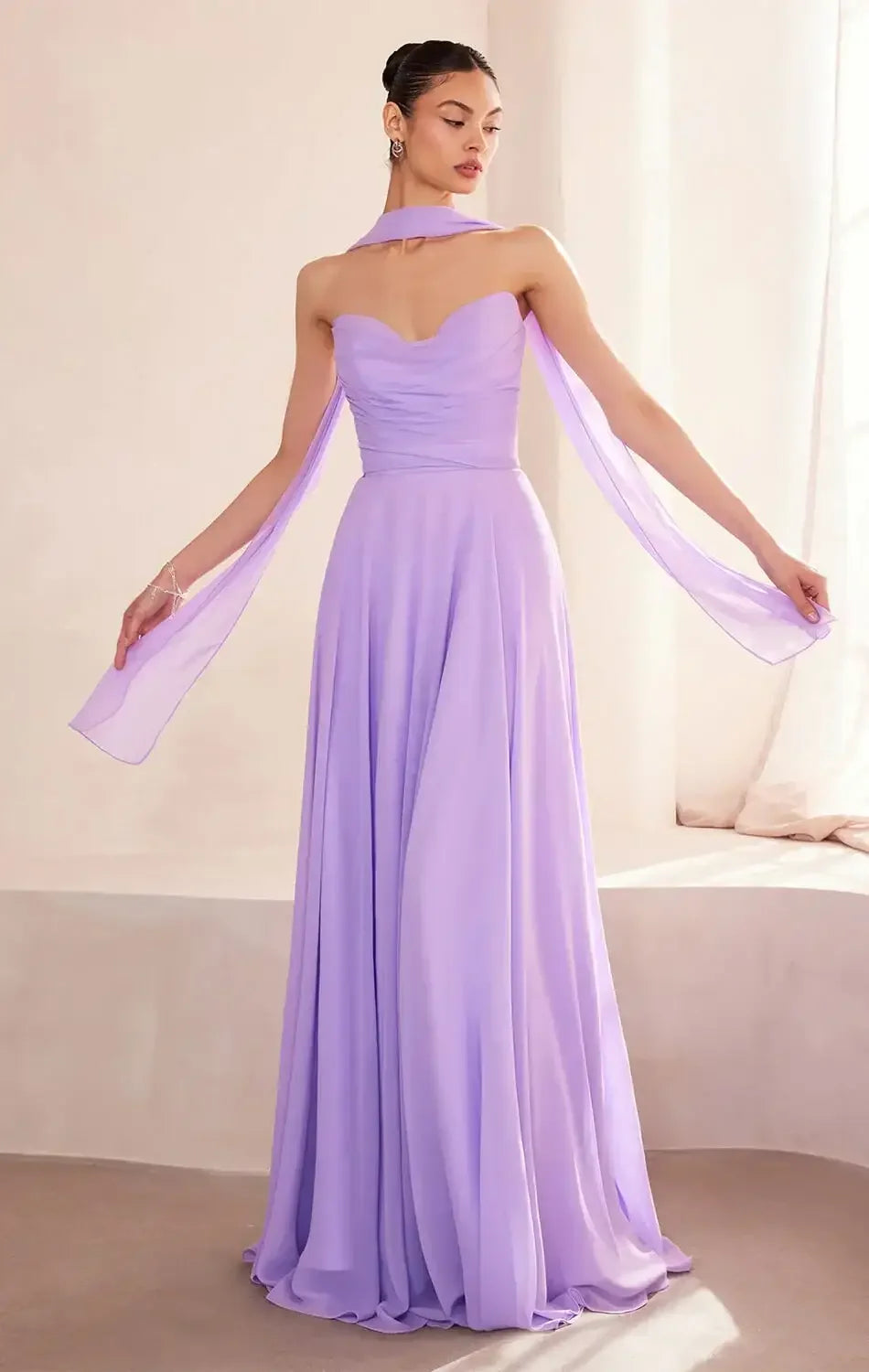 Ella Gown - A-line Strapless Chiffon Dress