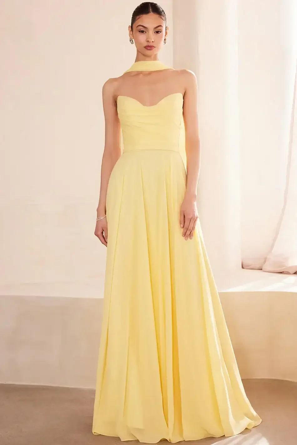 Ella Gown - A-line Strapless Chiffon Dress
