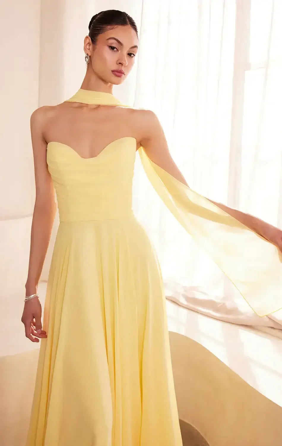 Ella Gown - A-line Strapless Chiffon Dress