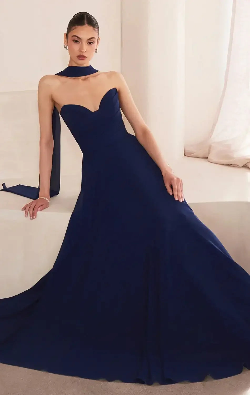 Ella Gown - A-line Strapless Chiffon Dress