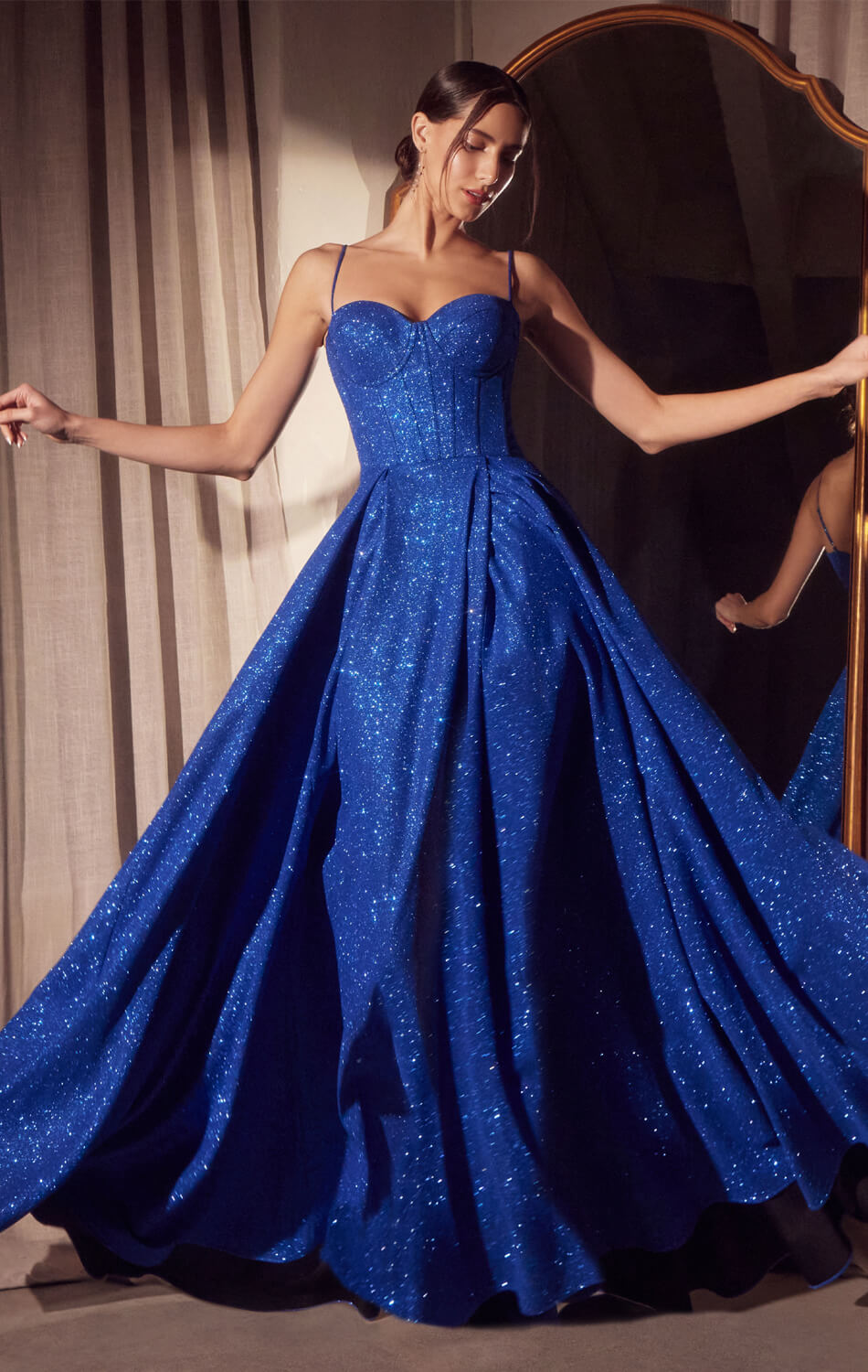 Krista Gown - Glitter Dusted A-line Corset Dress