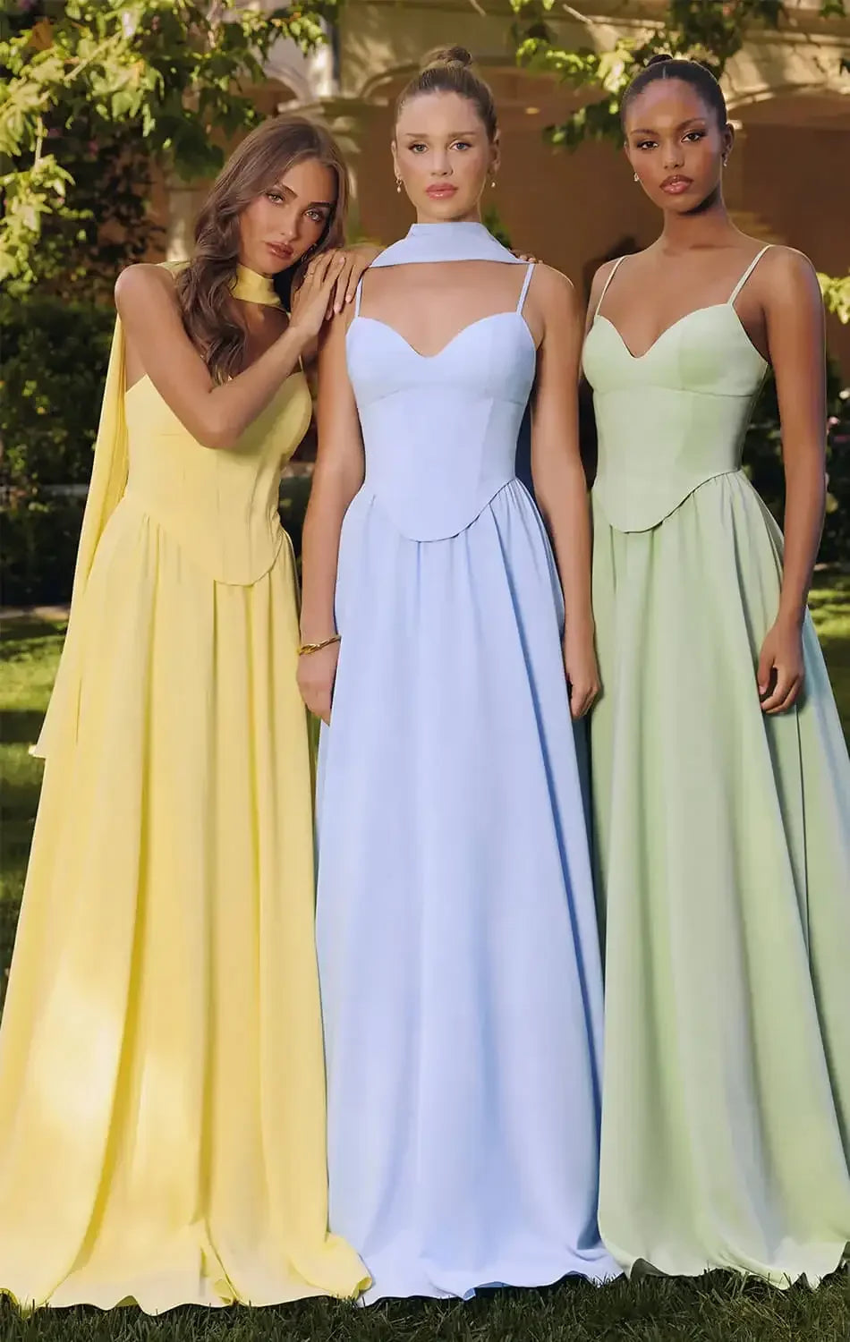 EFFIE GOWN - A-LINE CHIFFON DRESS WITH SCARF