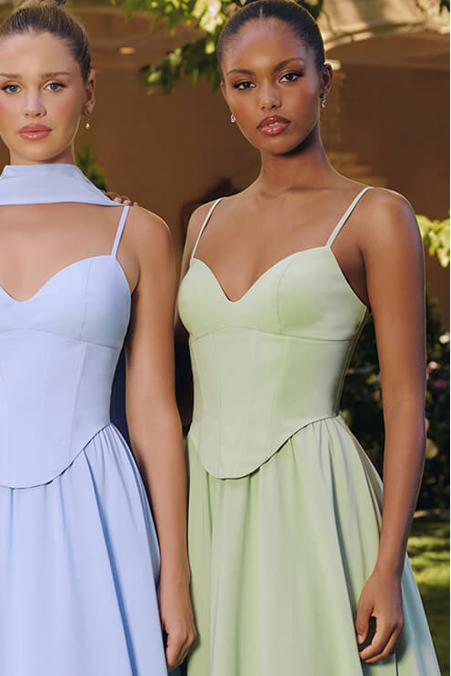 EFFIE GOWN - A-LINE CHIFFON DRESS WITH SCARF