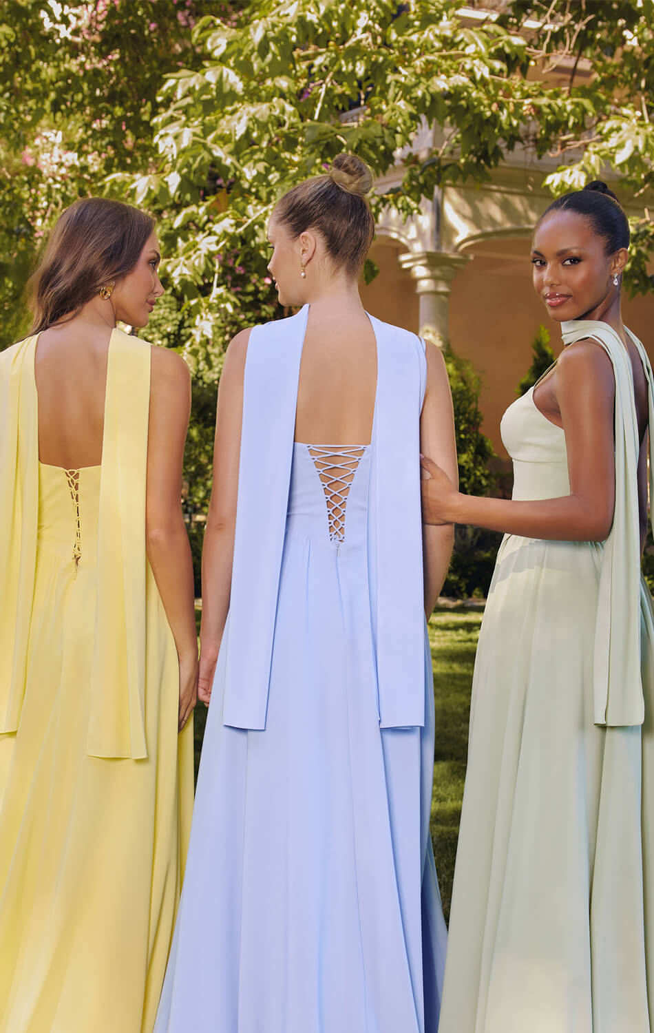 EFFIE GOWN - A-LINE CHIFFON DRESS WITH SCARF