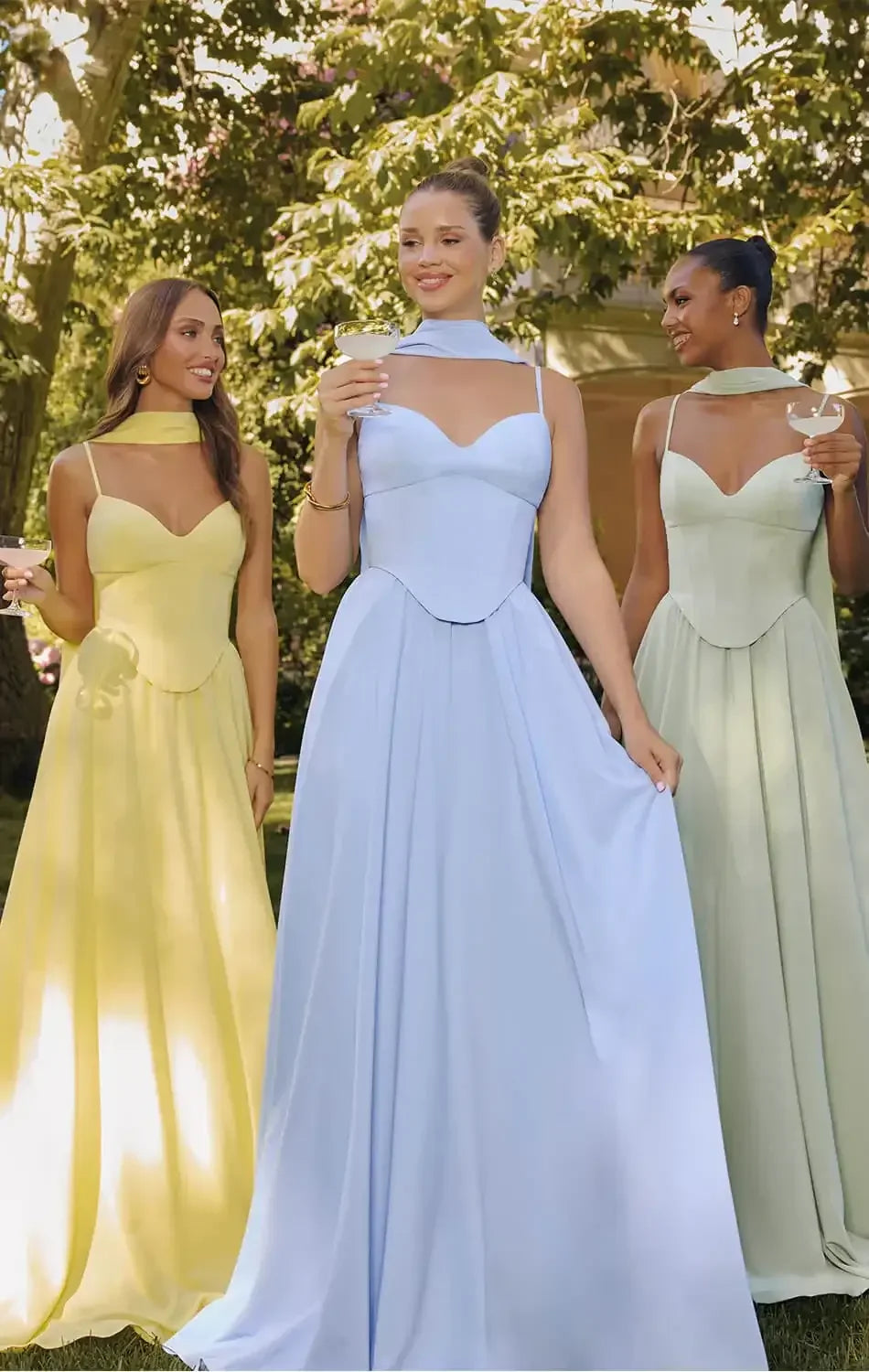 EFFIE GOWN - A-LINE CHIFFON DRESS WITH SCARF