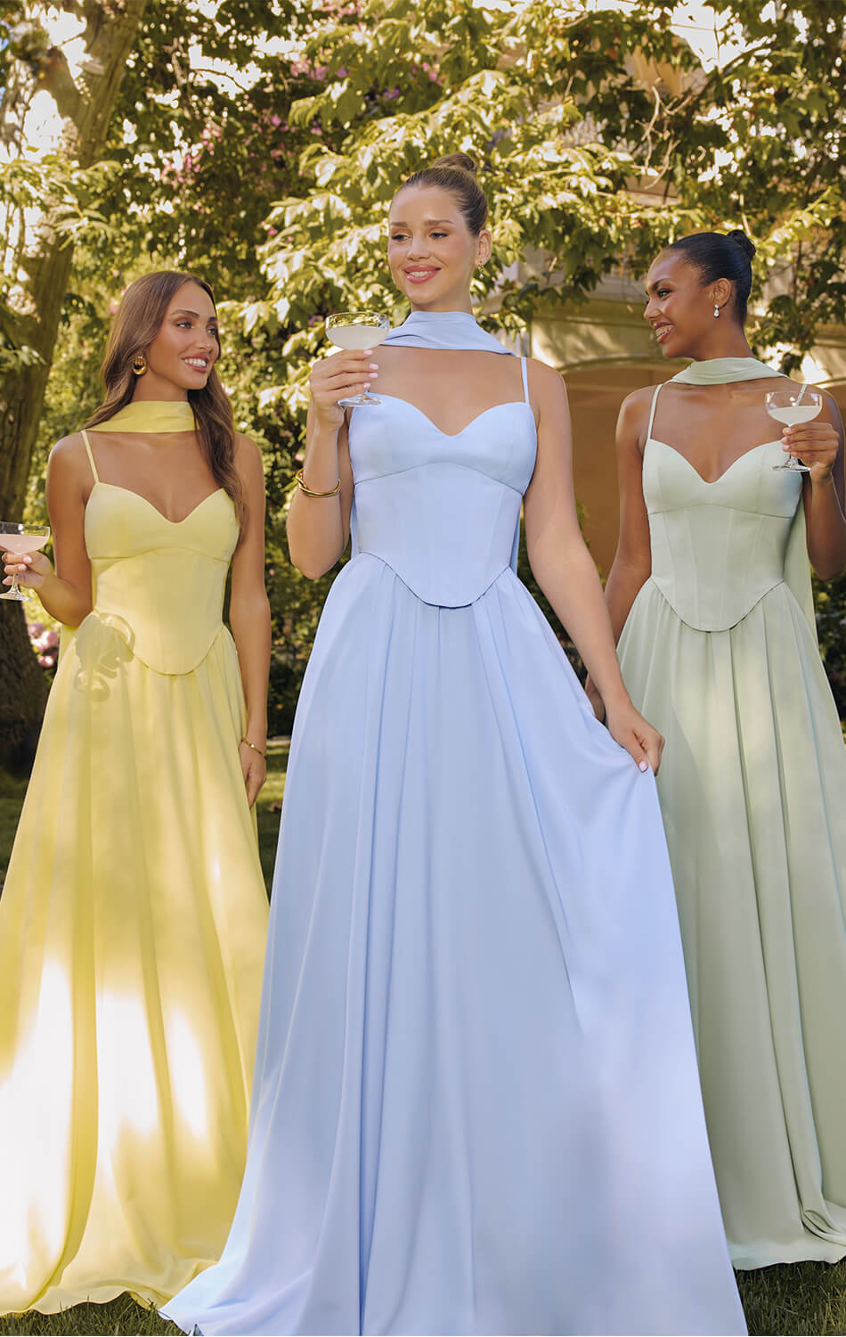 EFFIE GOWN - A-LINE CHIFFON DRESS WITH SCARF