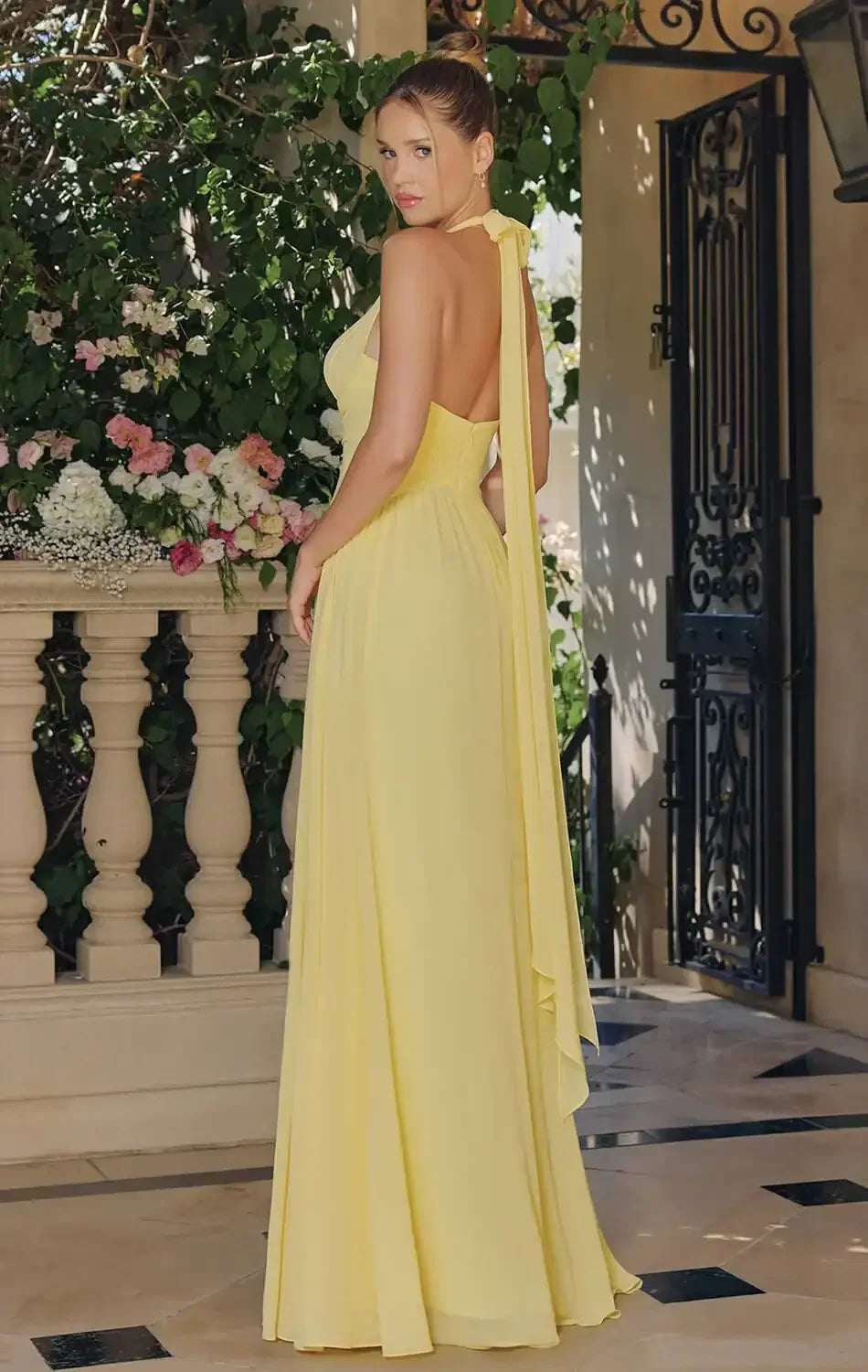 TARA GOWN - FLOWY CHIFFON HALTER DRESS