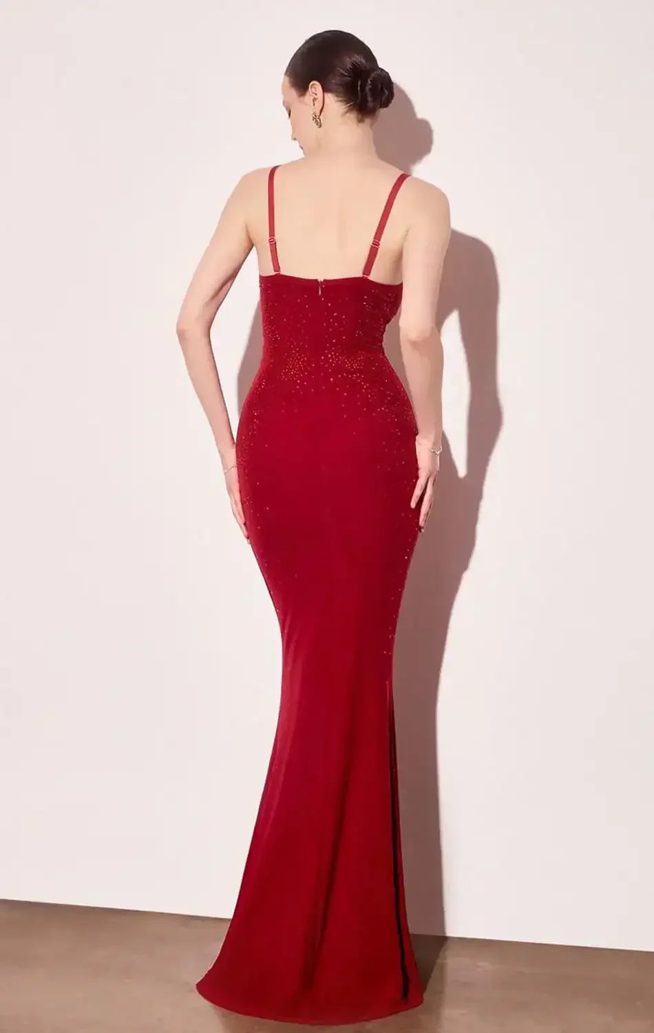 DESTINY MAXI DRESS - HOT STONE FITTED DRESS