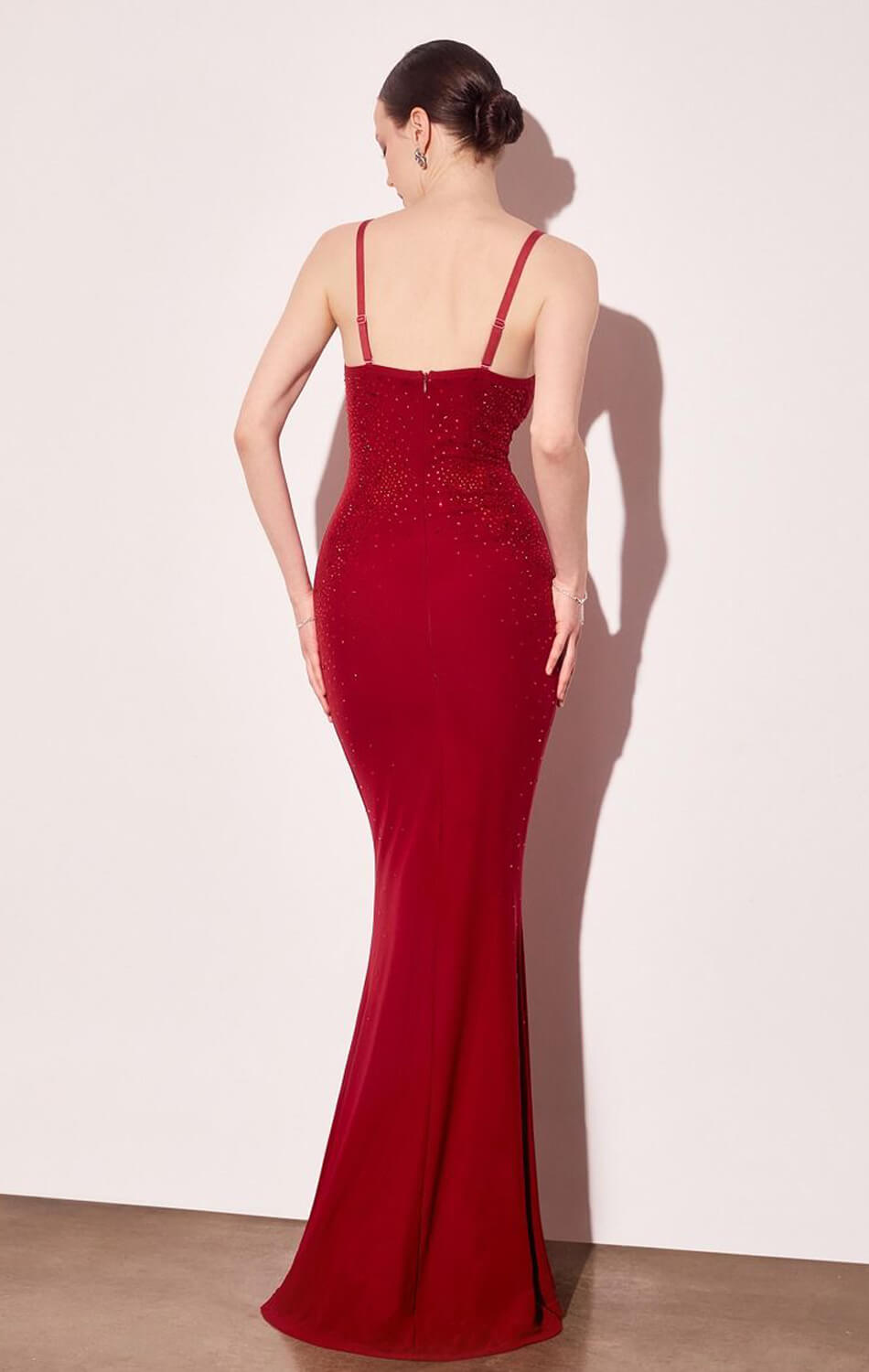 DESTINY MAXI DRESS - HOT STONE FITTED DRESS