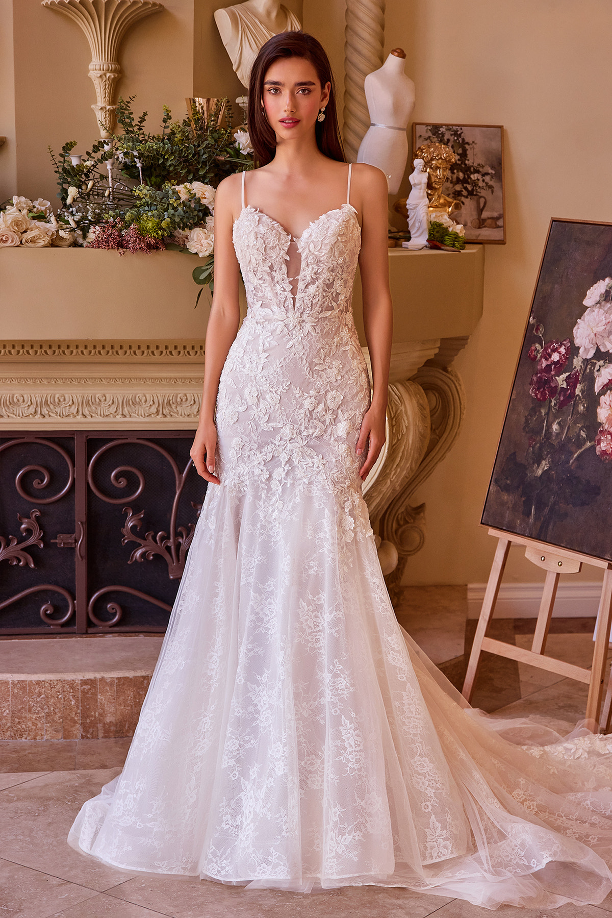 WL051 - Fitted Lace Mermaid Wedding Dress - Andrea & Leo