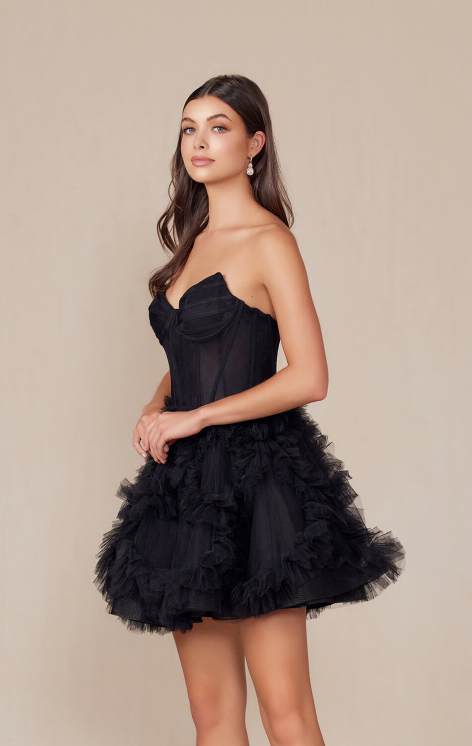 Yvonne Mini Dress - Ruffle Tulle Cocktail Dress