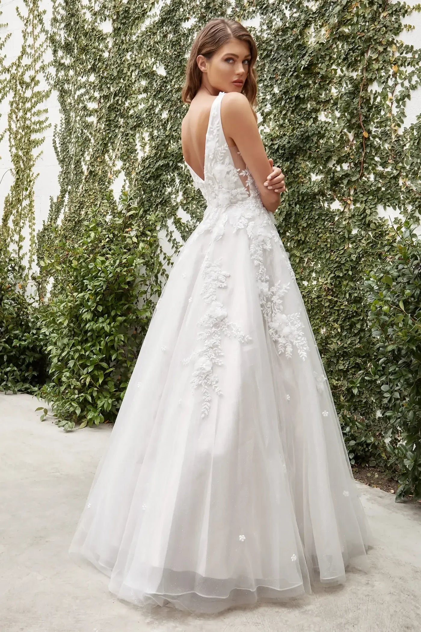 A1028W - GARDENIA LACE WEDDING BALL GOWN - ANDREA & LEO