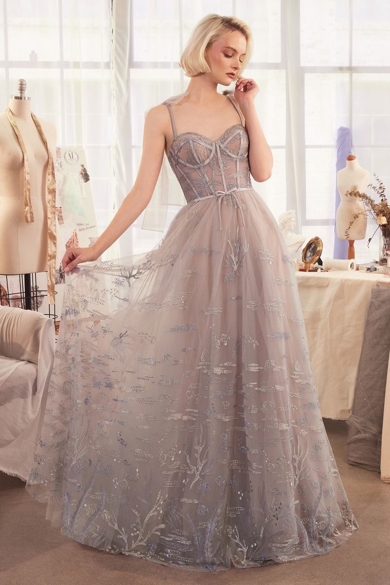 Lady Black Tie - A1458 - Under The Sea Embroidery Gown - Andrea & Leo - Size 10 Lady Black Tie - A1458 - Under The Sea Embroidery Gown - Andrea & Leo - Size 10