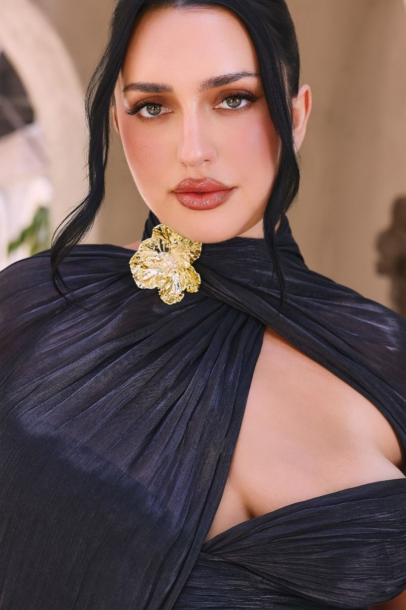 Shimmer Chiffon Scarf & Floral Accessory Set