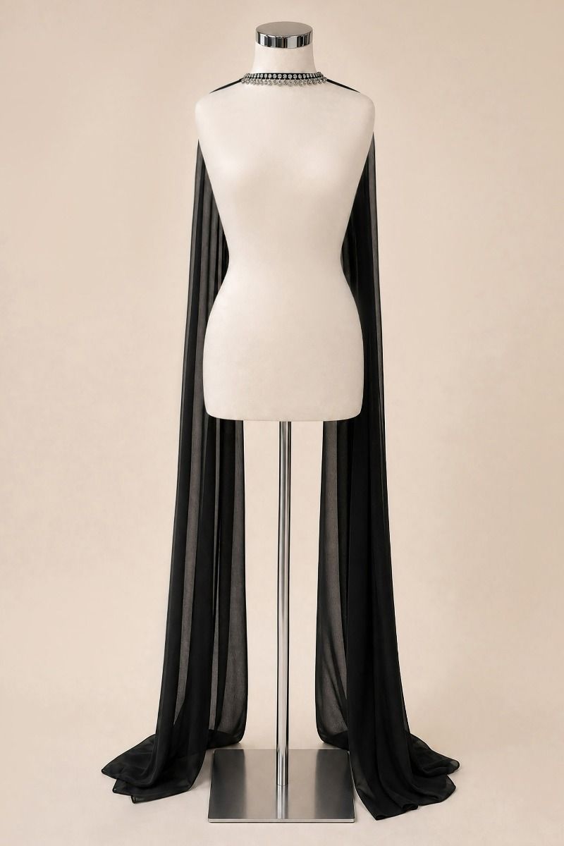 Chiffon Scarf with Rhinestone Detail