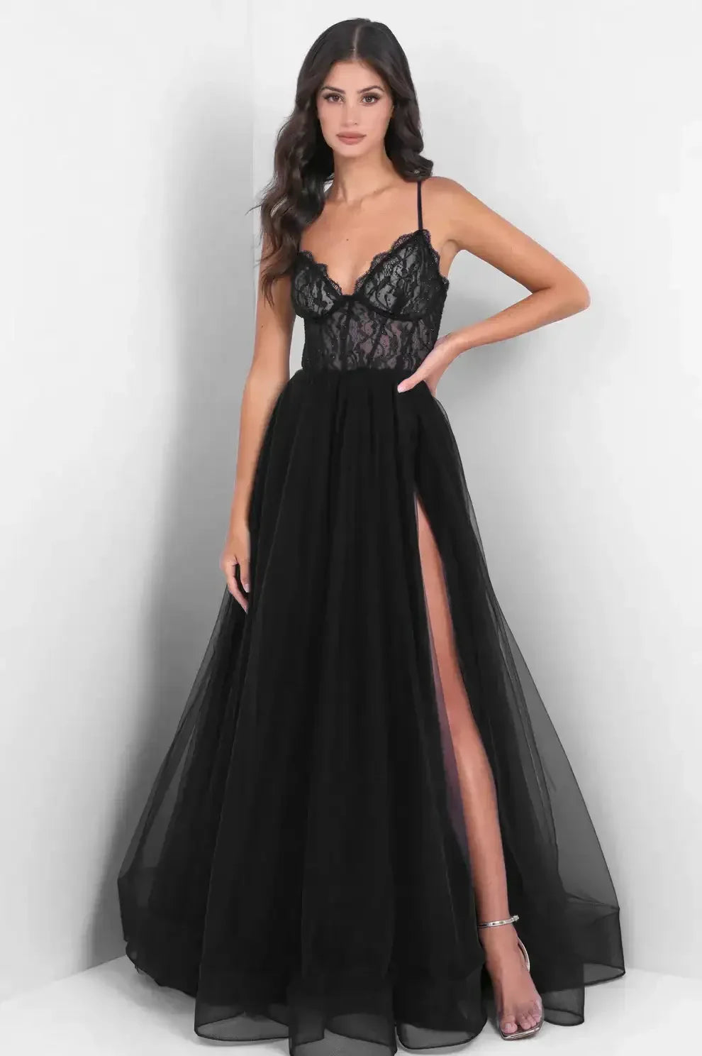 Dani Gown - Black - A-Line Tulle Lace Formal Dress