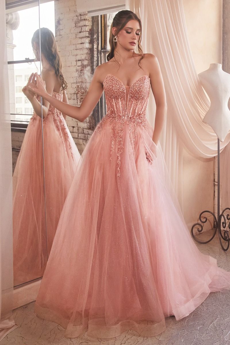 Lady Black Tie - Marisol Gown - Pearl Beaded Glitter Tulle Ball Gown - Size 16 Lady Black Tie - Marisol Gown - Pearl Beaded Glitter Tulle Ball Gown - Size 16