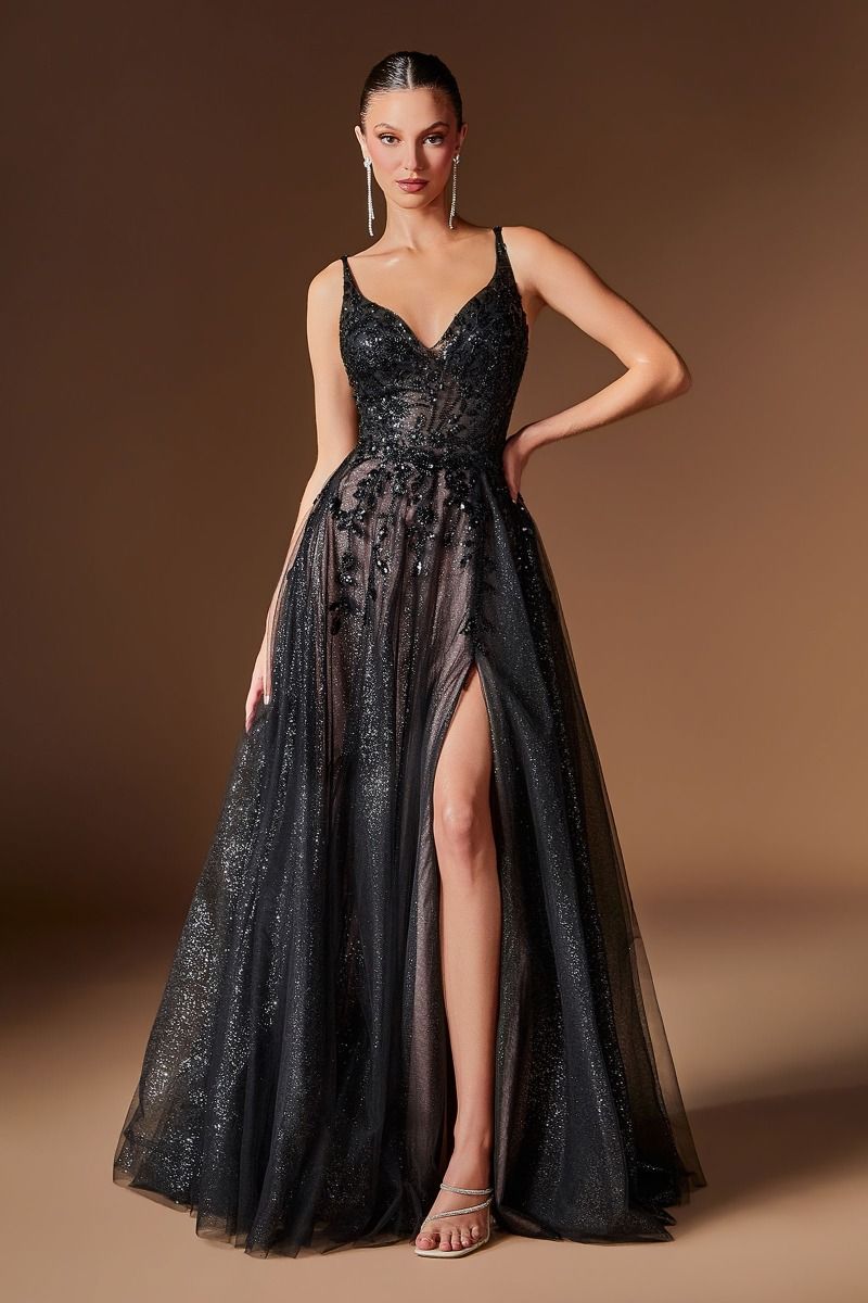 long black dress with glitter Lady Tie - Fernanda Gown - Floral Tulle A-line MATERIAL:Viscose Formal Dresses maroon Understanding Three Wedding Dress