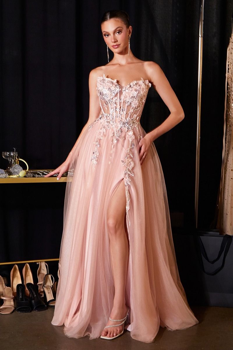 bernadette pink dress Lady Black Tie - Gown - Blush Floral Corset extended:286528 A moment for the this gown is made Train length:Sweep train - just a hint of a train