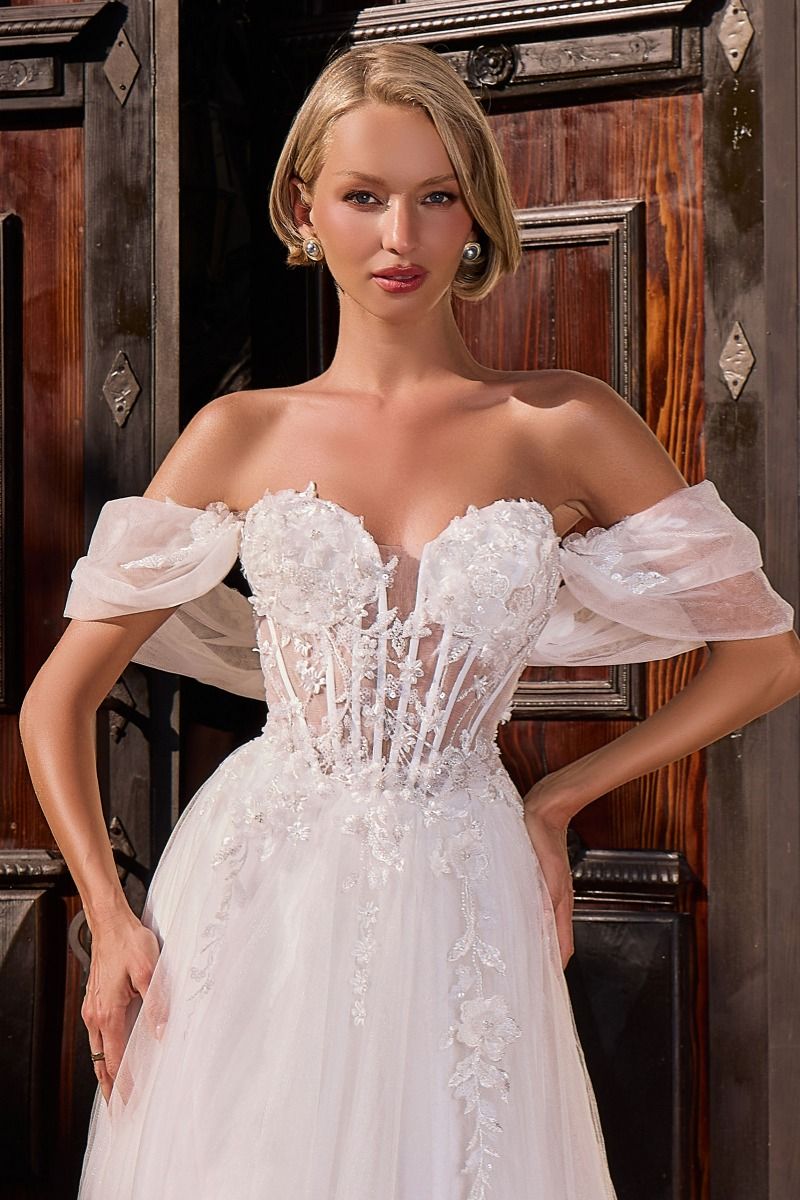 Bernadette Gown - Off-White Floral Corset Bridal Dress