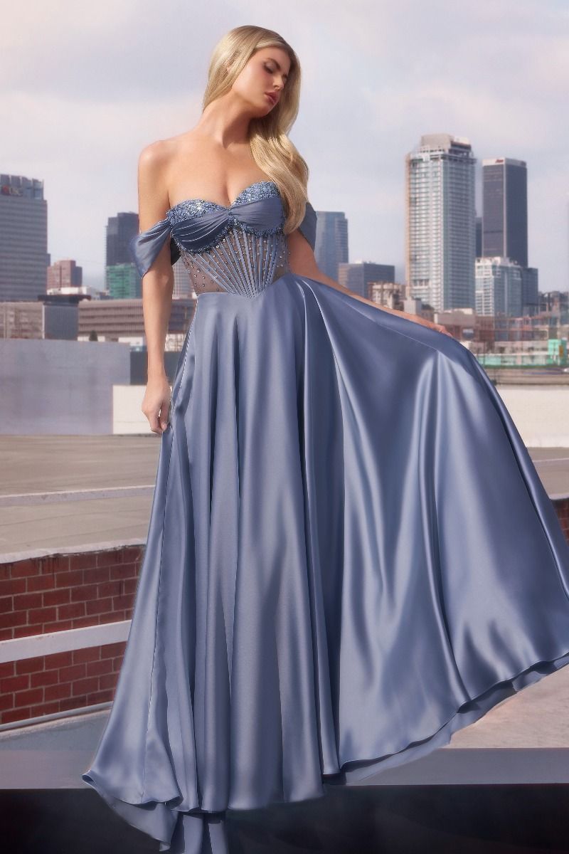 Melanie Gown - A-line Dress with Beaded Bodice & Corset Back