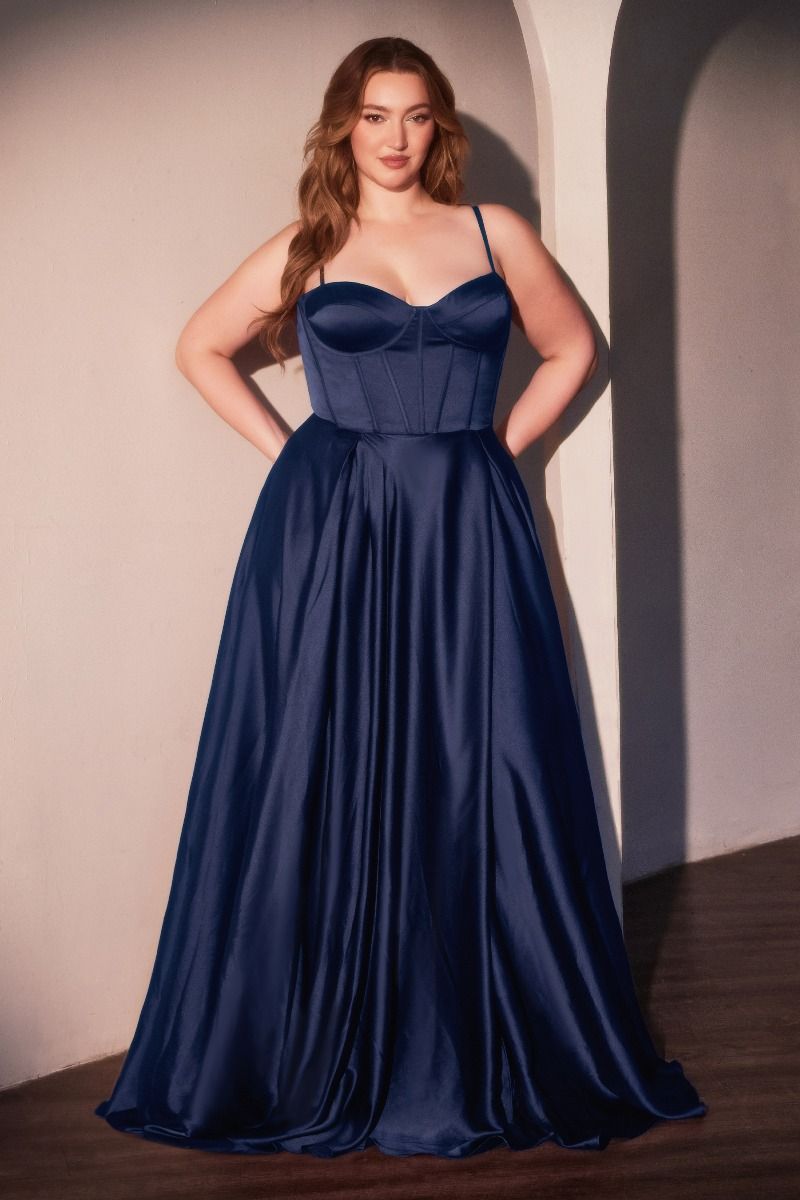 SELMA GOWN - A-LINE LUXE SATIN BUSTIER DRESS