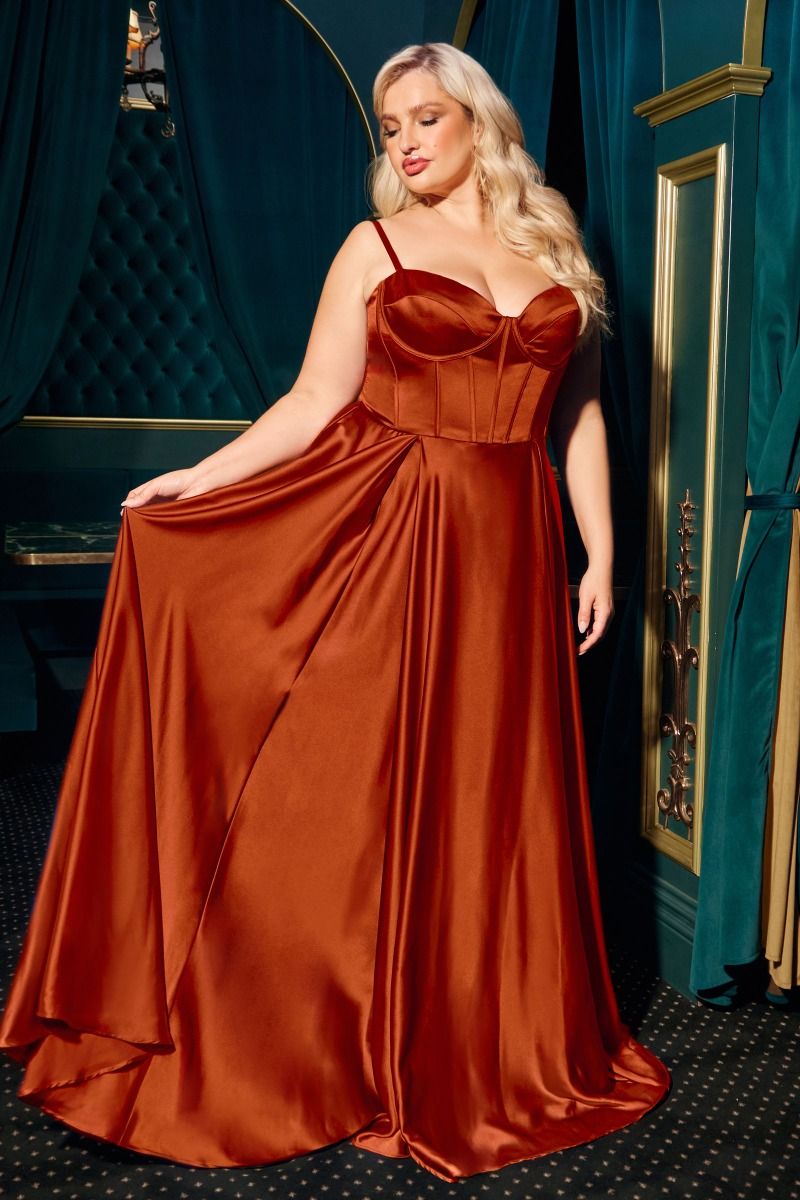 SELMA GOWN - A-LINE LUXE SATIN BUSTIER DRESS