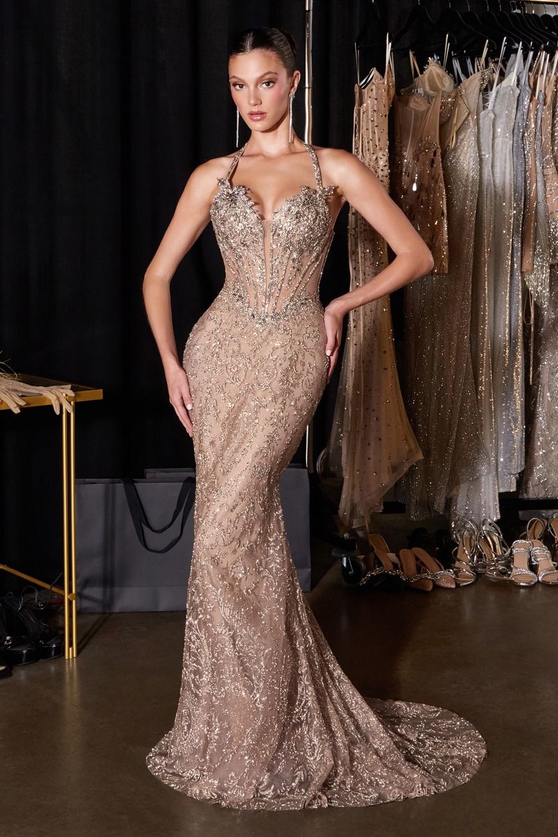 ladies dress with halter Lady Black Tie - Elsie Gown - Mermaid Evening Disco Outfits Ruched waist Wedding Dress Jcpenney Mother Length:Long 62