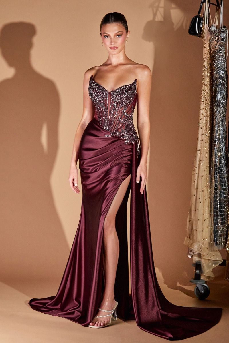 Lady Black Tie - Caspian Gown - Evening Dress With Beaded Corset Bodice - Size 4