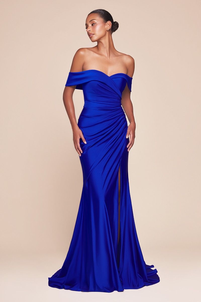 FREYA GOWN - OFF THE SHOULDER STRETCH SPANDEX DRESS