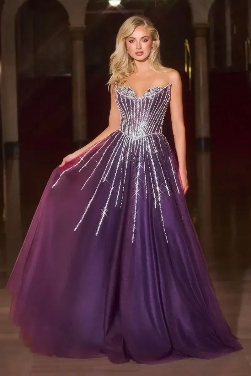 AUGUSTINE GOWN - STRAPLESS BEADED BALL GOWN