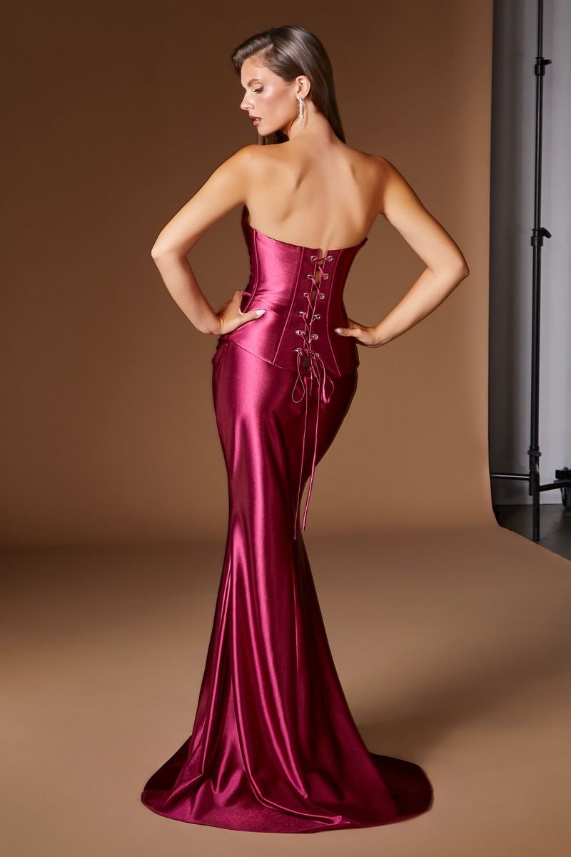 Chase Corset & Skirt Set - Two Piece Satin Gown