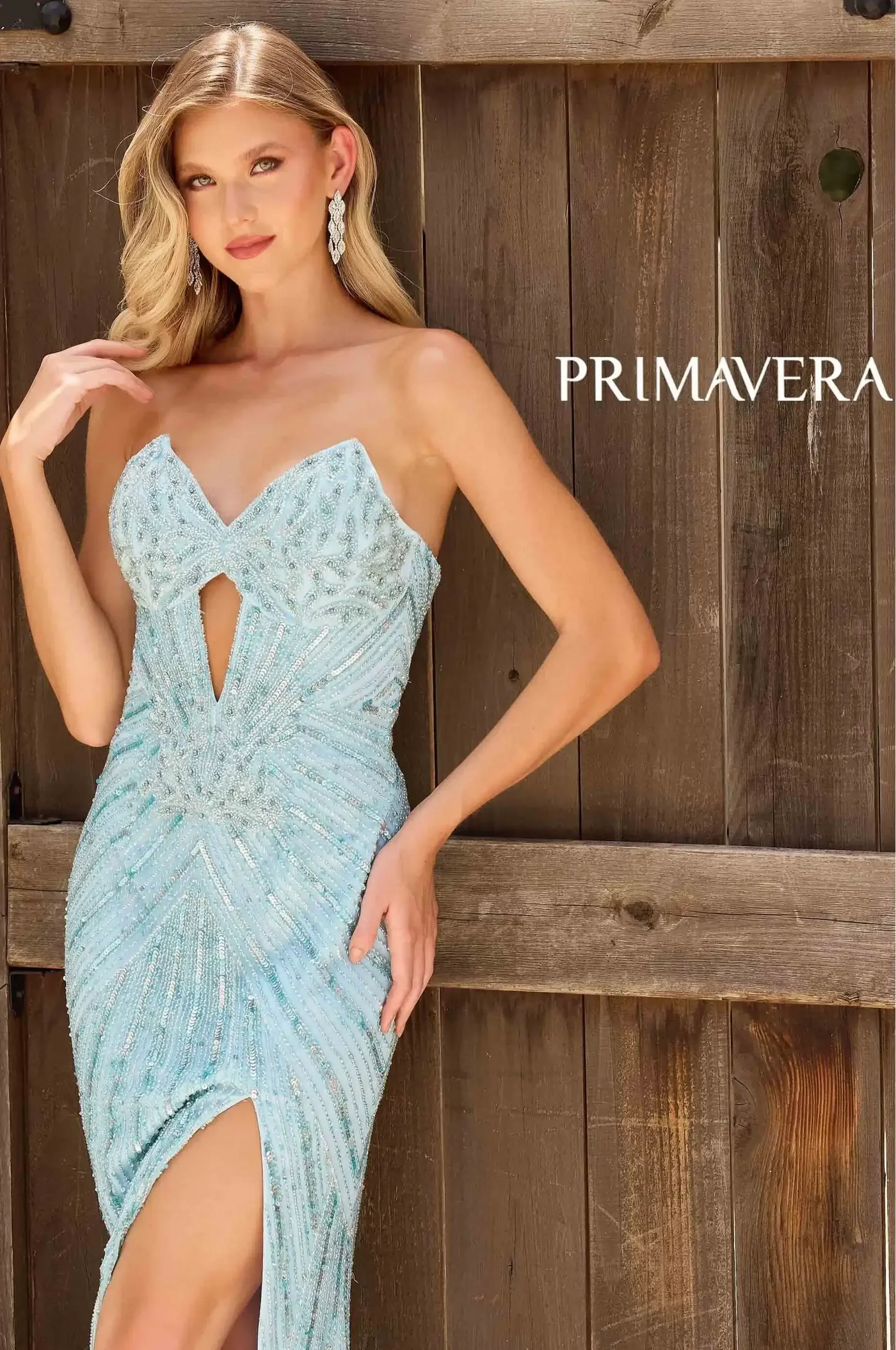 4309 - Primavera - Keyhole Strapless Beaded Long Dress