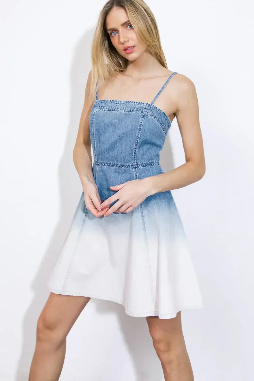 ITS A GIRL THING - OMBRÉ DENIM MINI DRESS